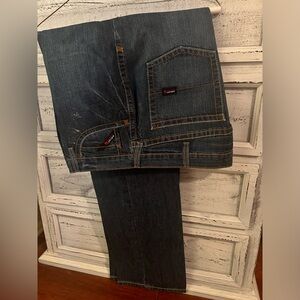 Starched Ariat FR LowRise M4 Boot Cut Jeans 44x36